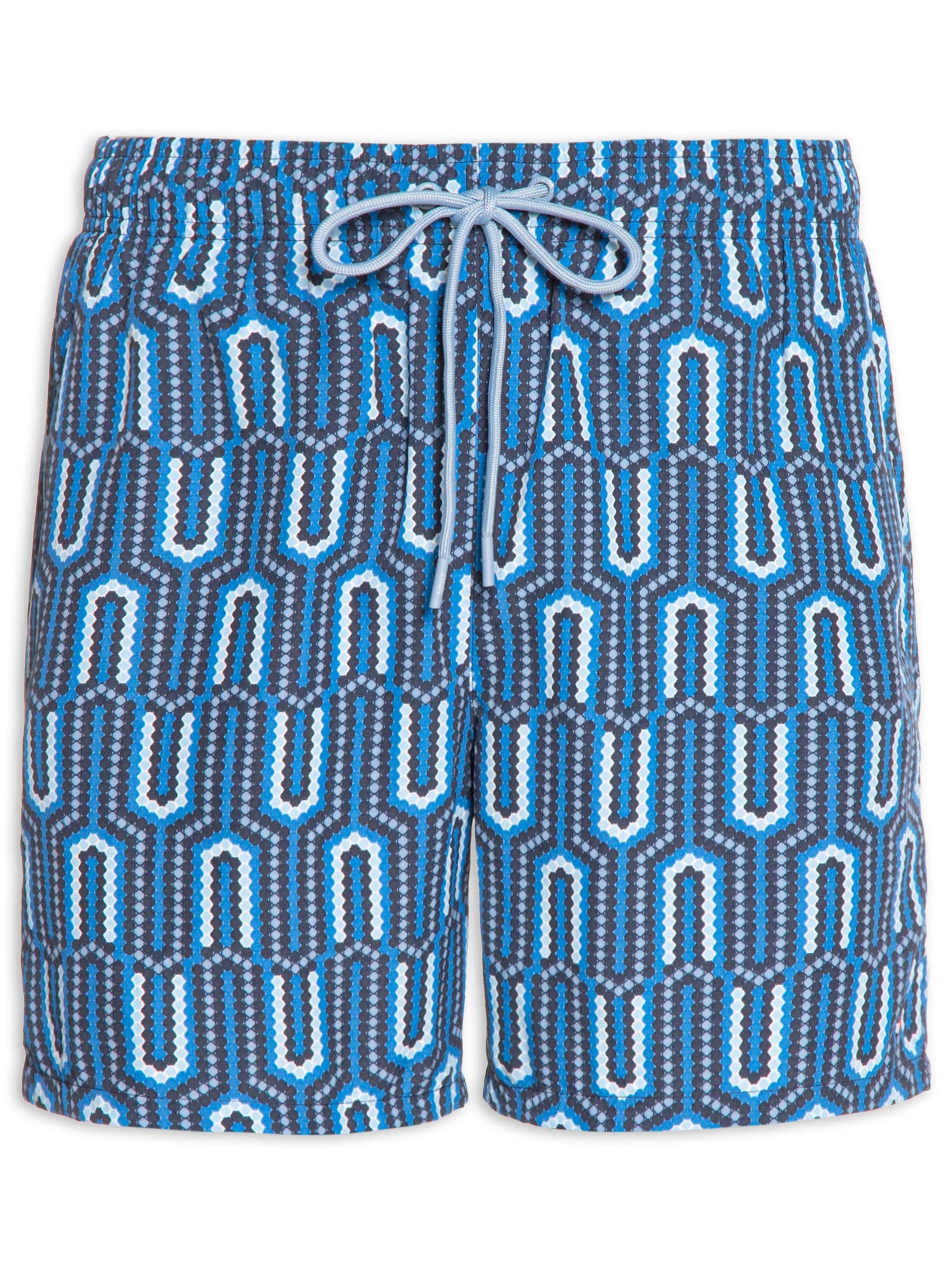 Short Masculino De Praia Estampado Com Cordão Azul Tommy Hilfiger