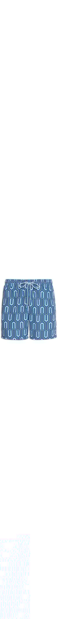 Short Masculino De Praia Estampado Com Cordão - Azul