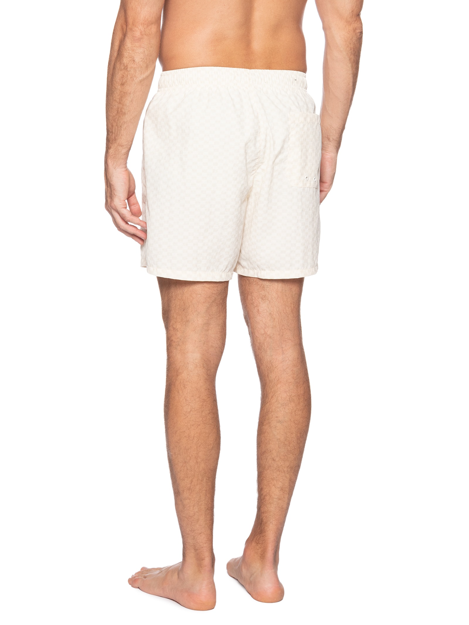Short Masculino De Praia Estampado Com Cordão Bege Tommy Hilfiger