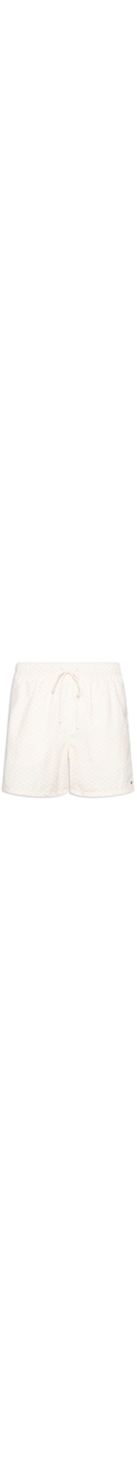 Short Masculino De Praia Estampado Com Cordão - Bege