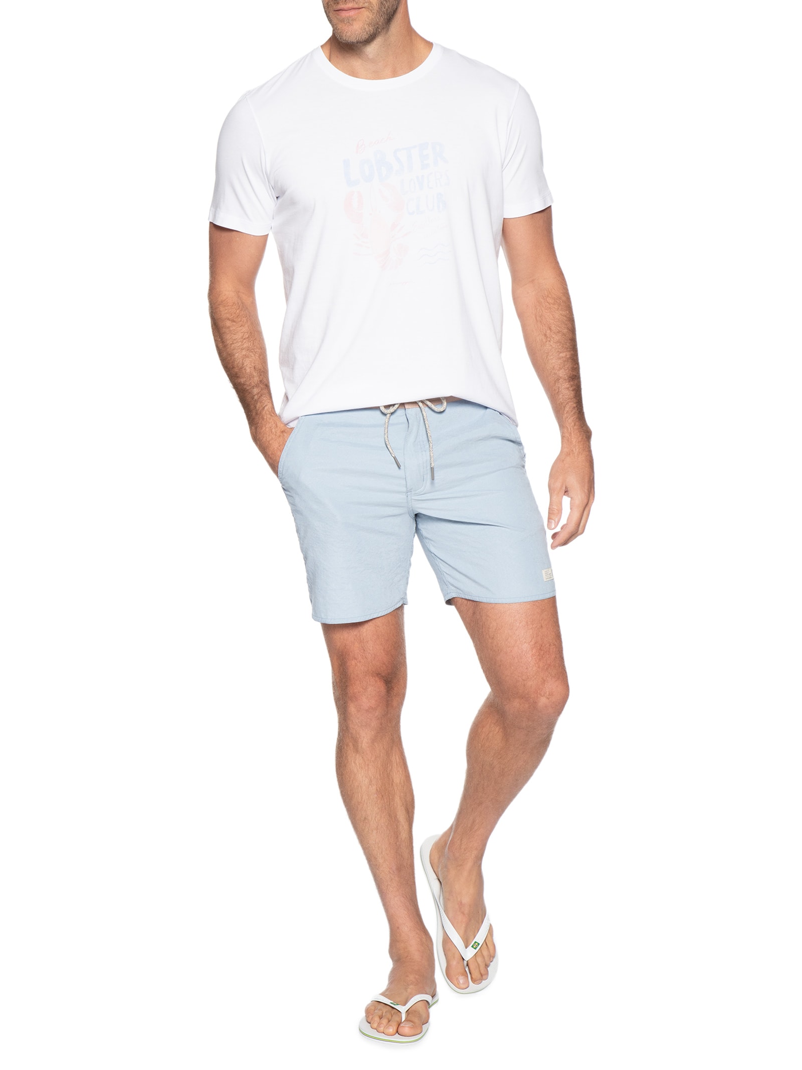 Short Masculino De Praia Leblon Azul Pineapple