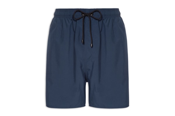 Short Masculino De Praia Liso Básico - Azul