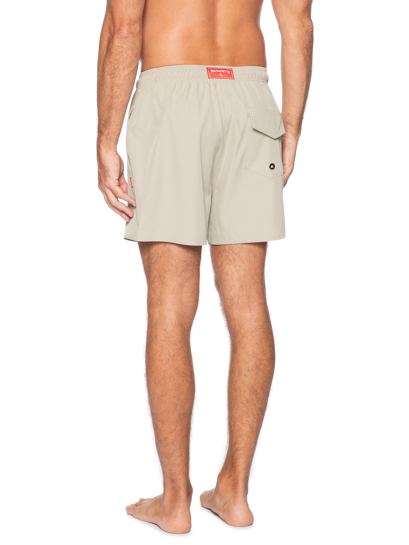 Short Masculino De Praia Liso Básico Bege Reserva