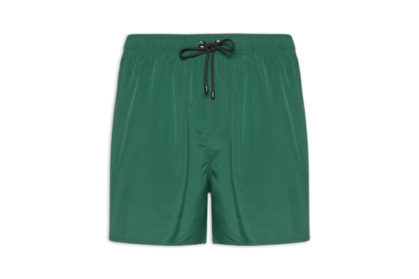 Short Masculino De Praia Liso Básico - Verde