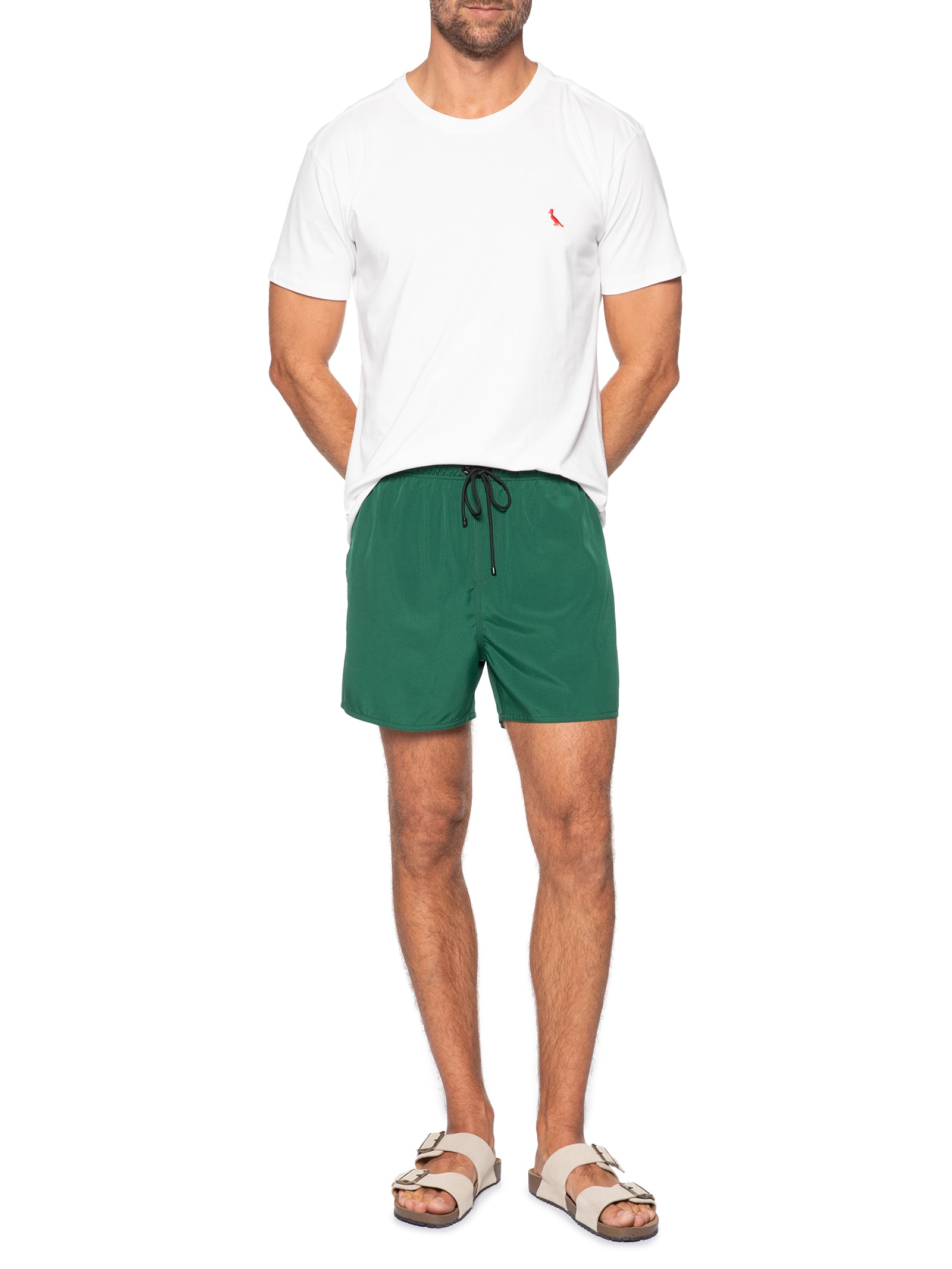 Short Masculino De Praia Liso Básico Verde Reserva