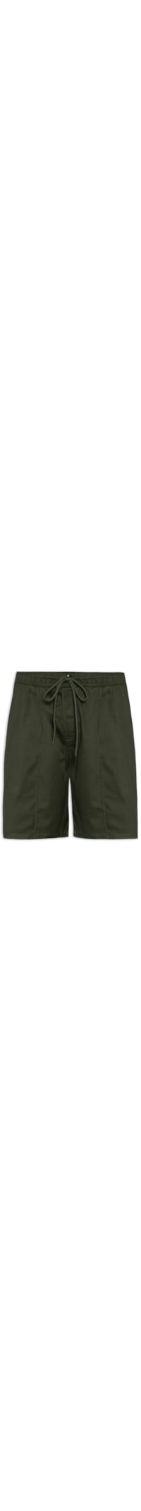 Short Masculino De Sarja Com Recortes - Verde
