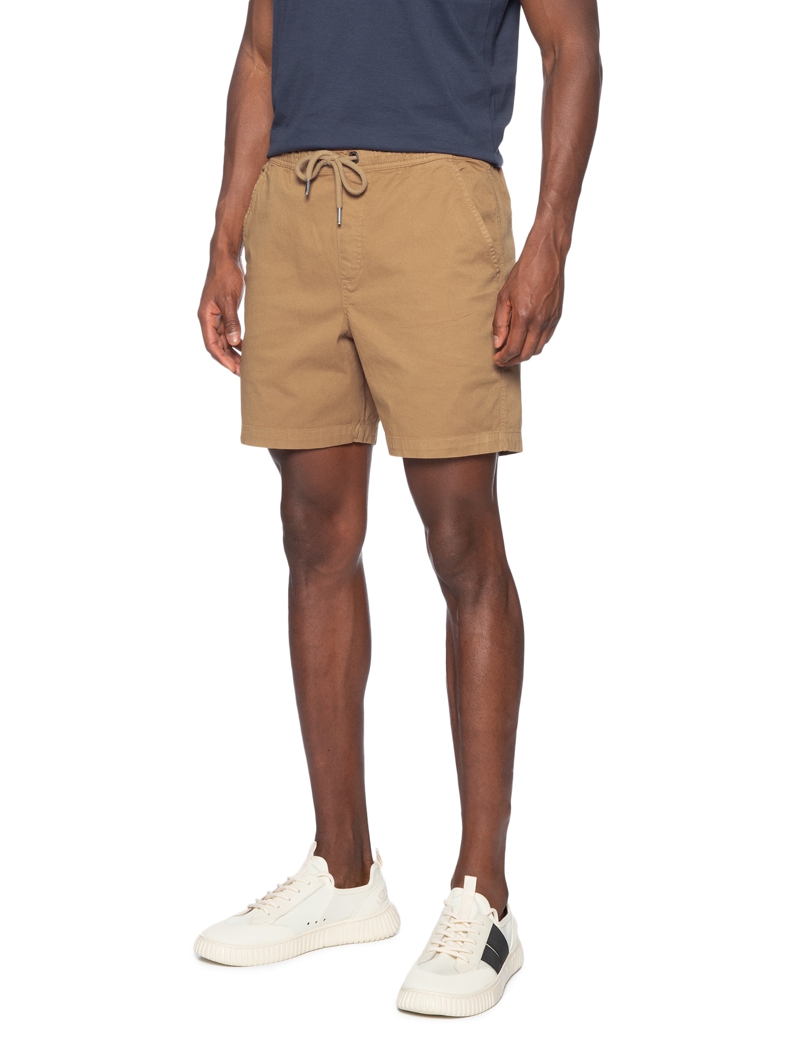 Short Masculino Elástico Estonado Marrom Reserva