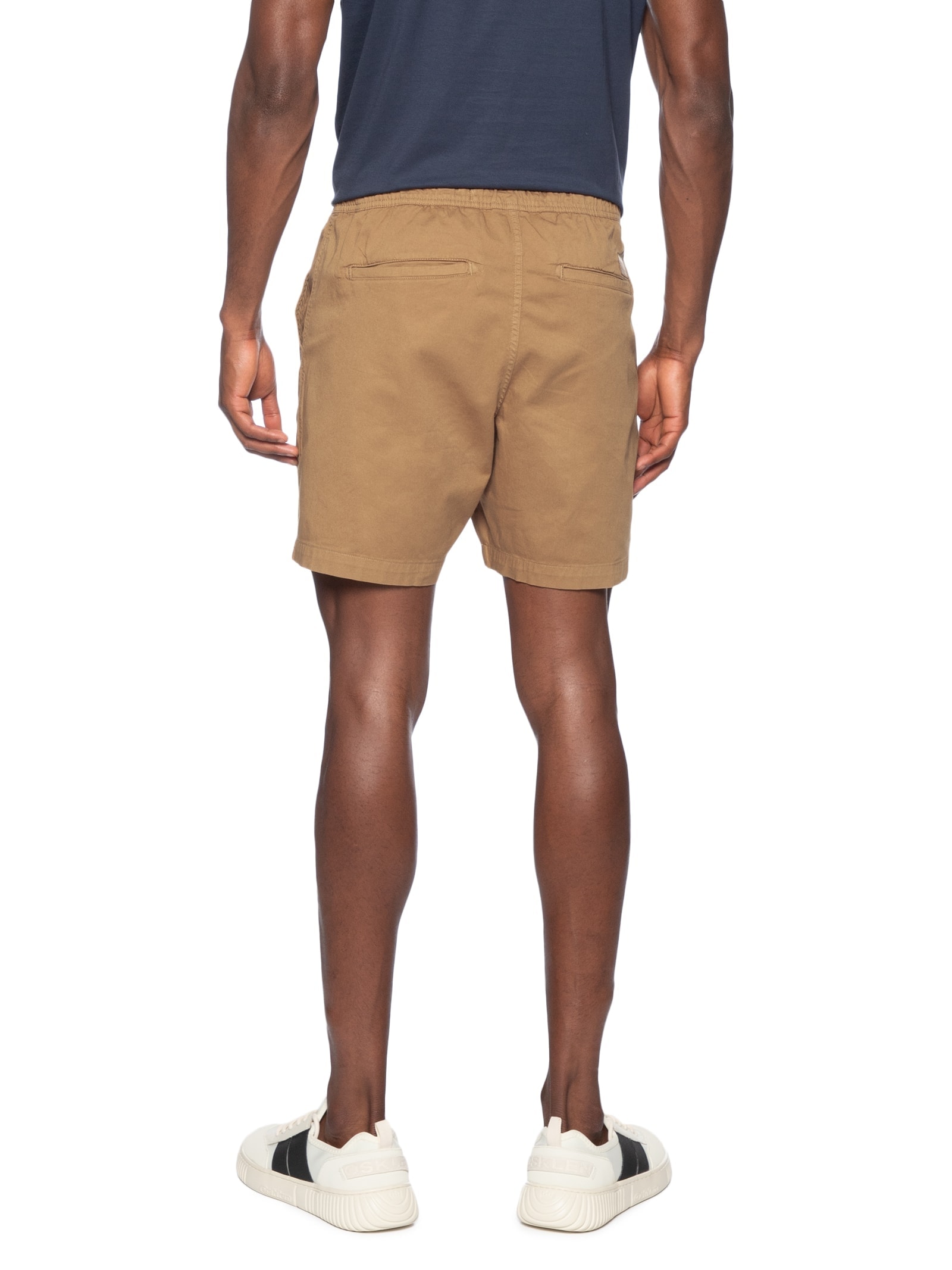 Short Masculino Elástico Estonado Marrom Reserva