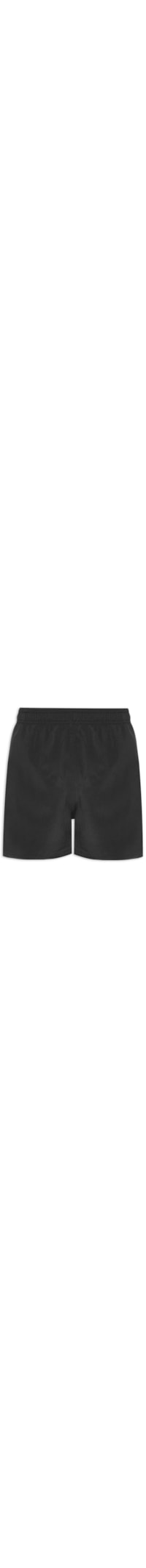 Short Masculino Elástico Liso Com Logo Lateral - Preto