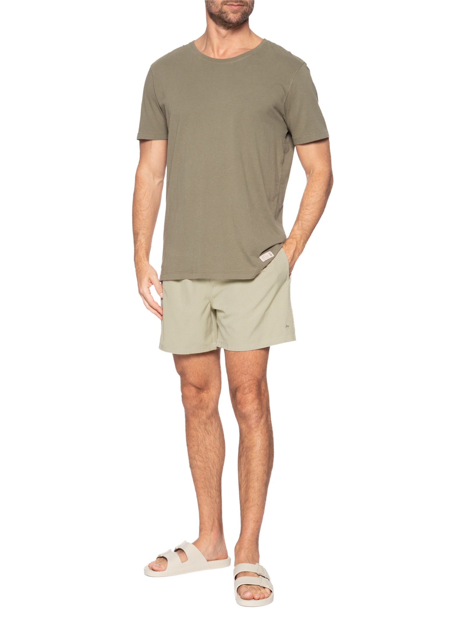 Short Masculino Elástico Mescla Color Bege Aramis