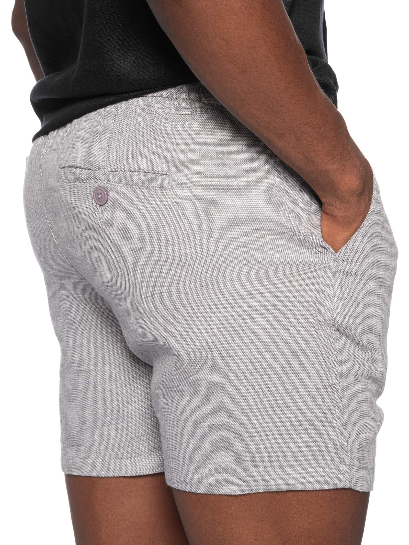 Short Masculino em Blend Linho – Cinza '2 Essential