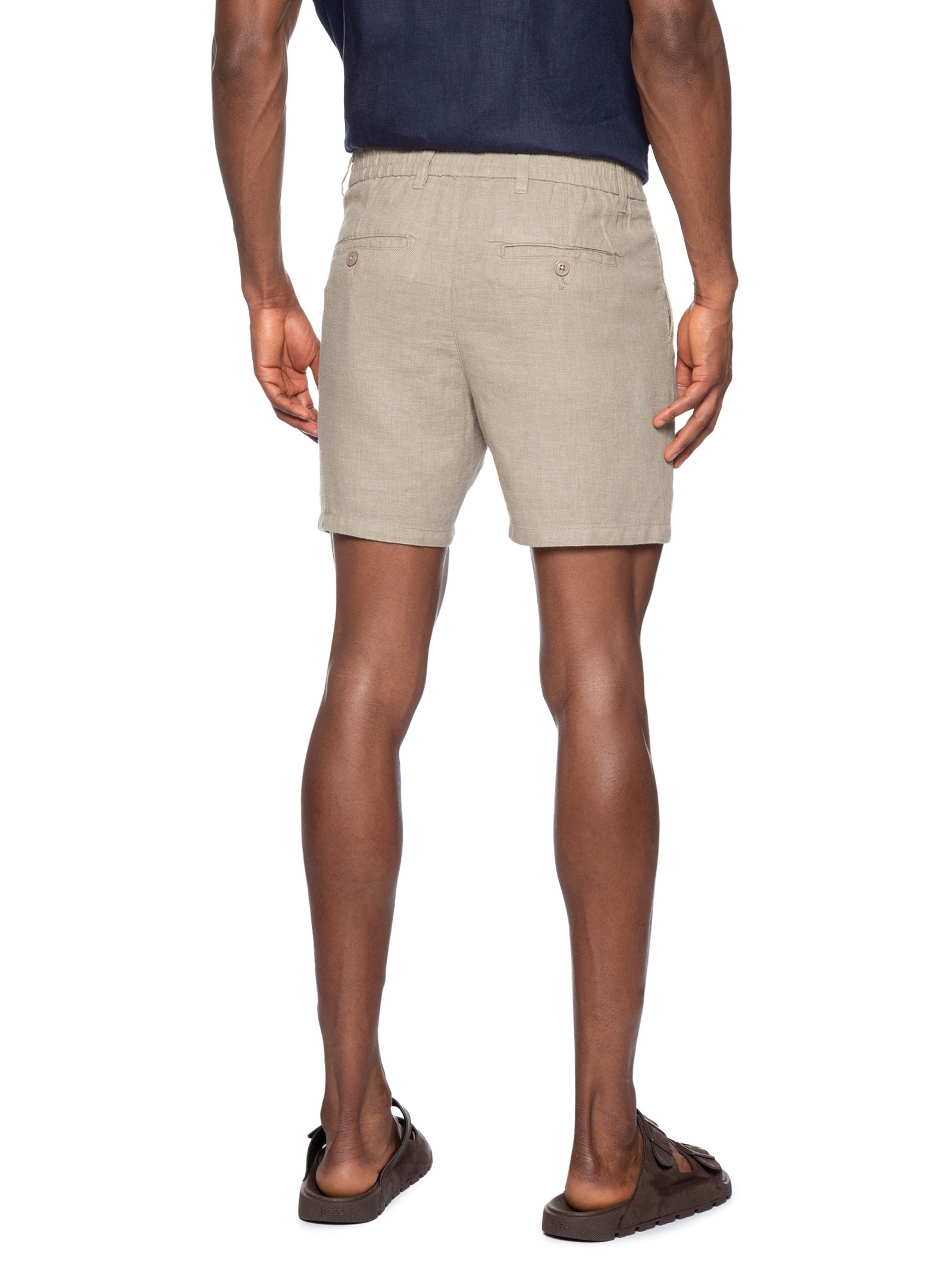 Short Masculino em Blend Linho – Marrom '2 Essential