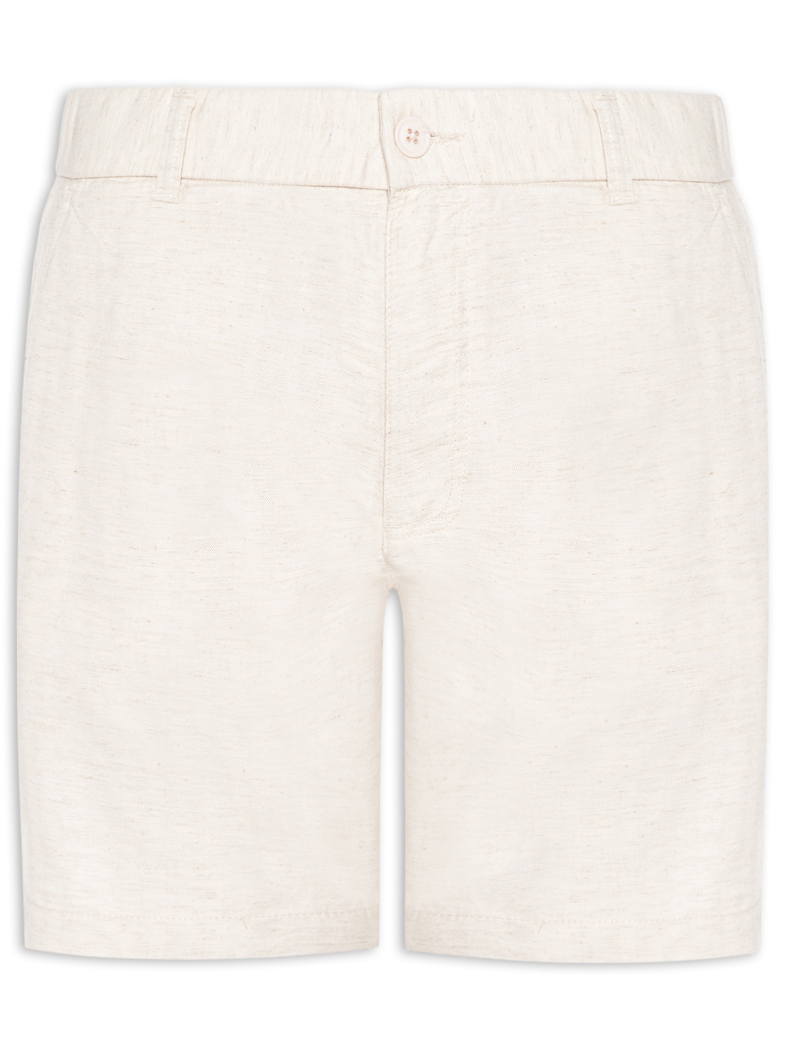 Short Masculino Em Misto Linho Bege '2 Essential