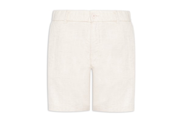 Short Masculino Em Misto Linho - Bege