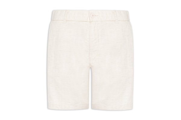 Short Masculino Em Misto Linho - Bege