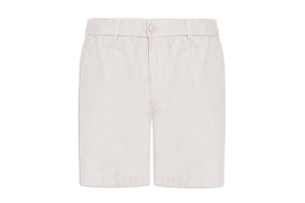 Short Masculino Em Misto Linho - Cinza