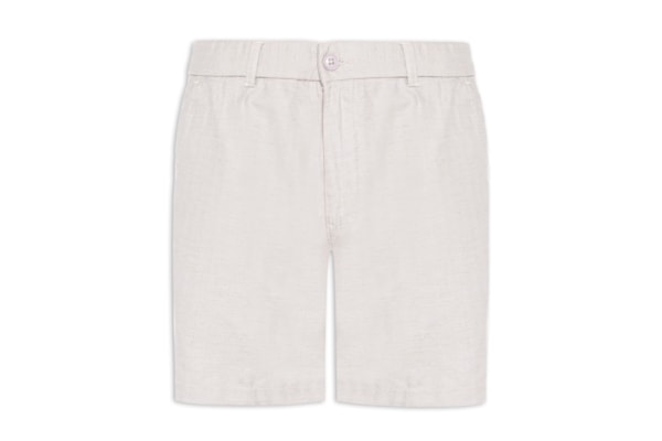 Short Masculino Em Misto Linho - Cinza
