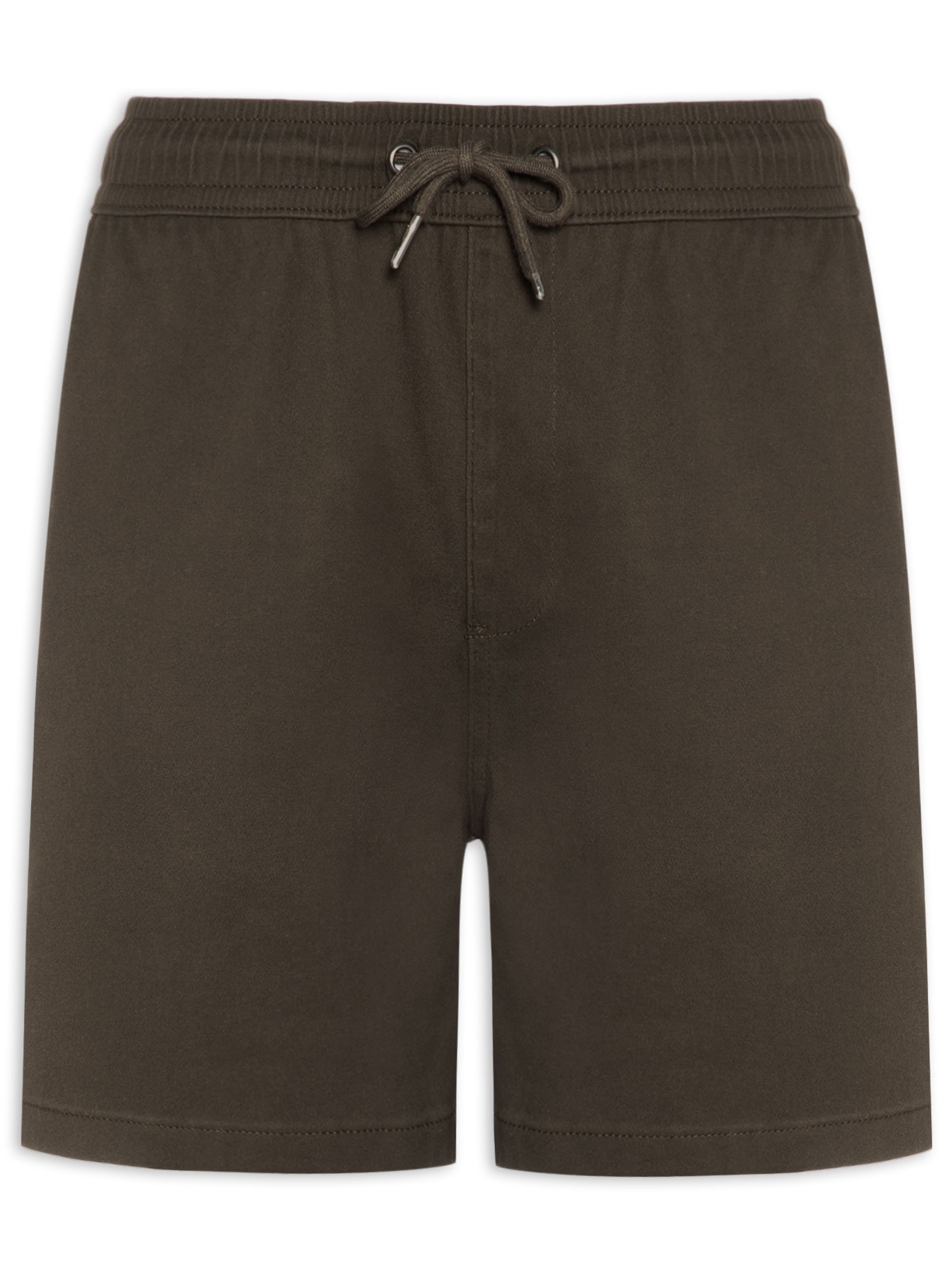 Short Masculino Em Sarja Com Elástico No Cós Marrom Basiq Men