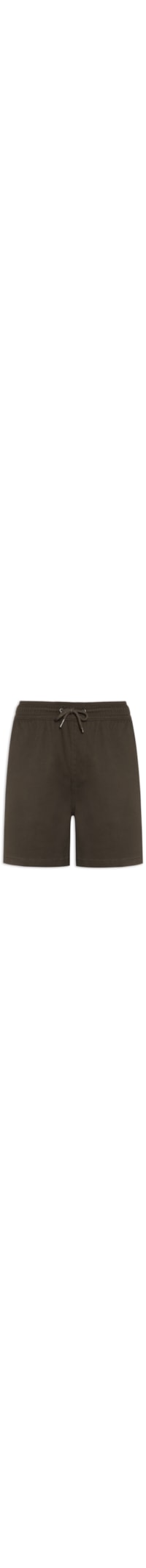 Short Masculino Em Sarja Com Elástico No Cós - Marrom