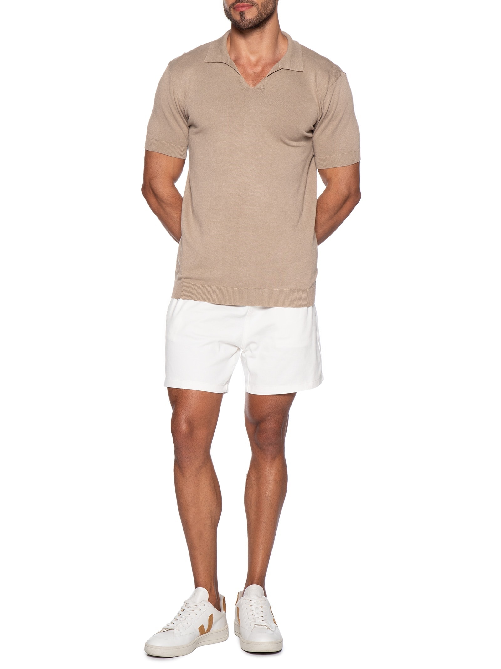 Short Masculino em Sarja – Branco Basiq Men