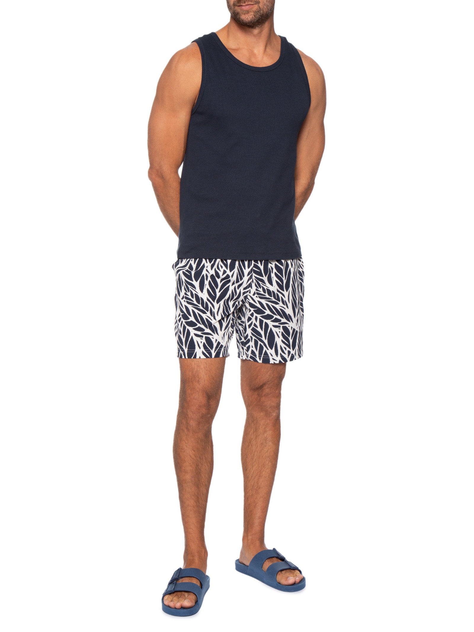 Short Masculino Estampado Beachwear Azul Basiq Men