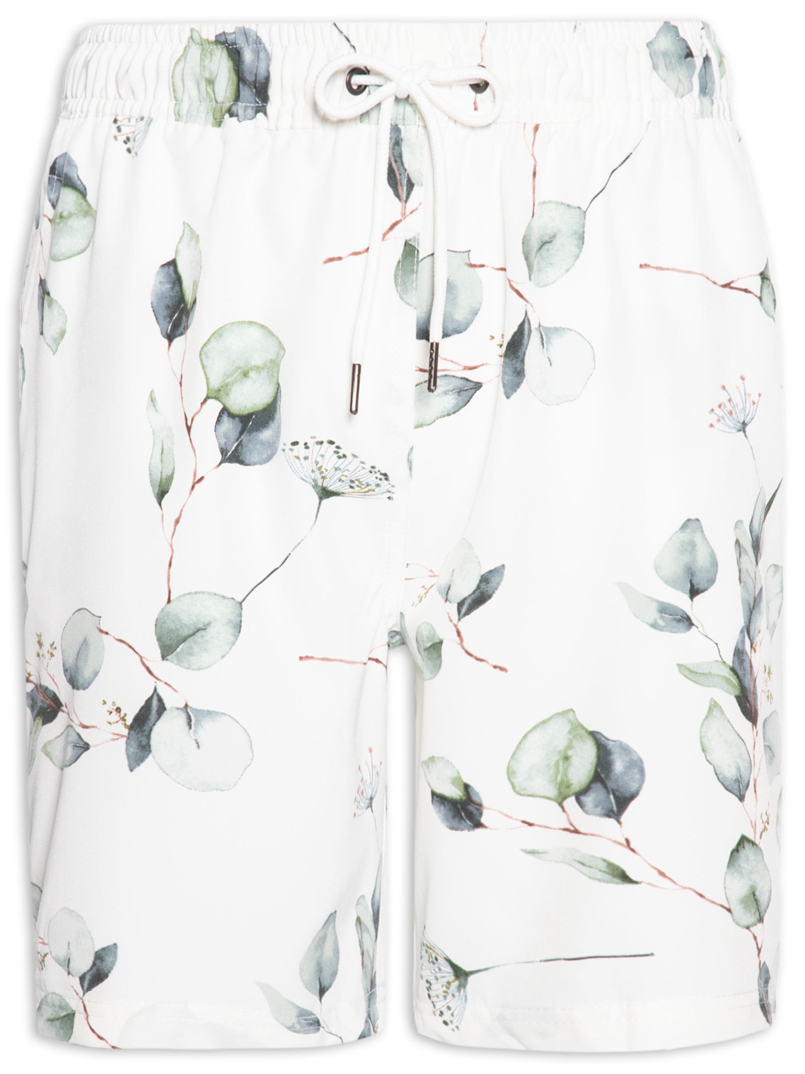 Short Masculino Estampado Beachwear Branco Basiq Men