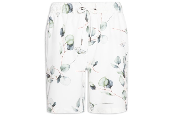 Short Masculino Estampado Beachwear - Branco