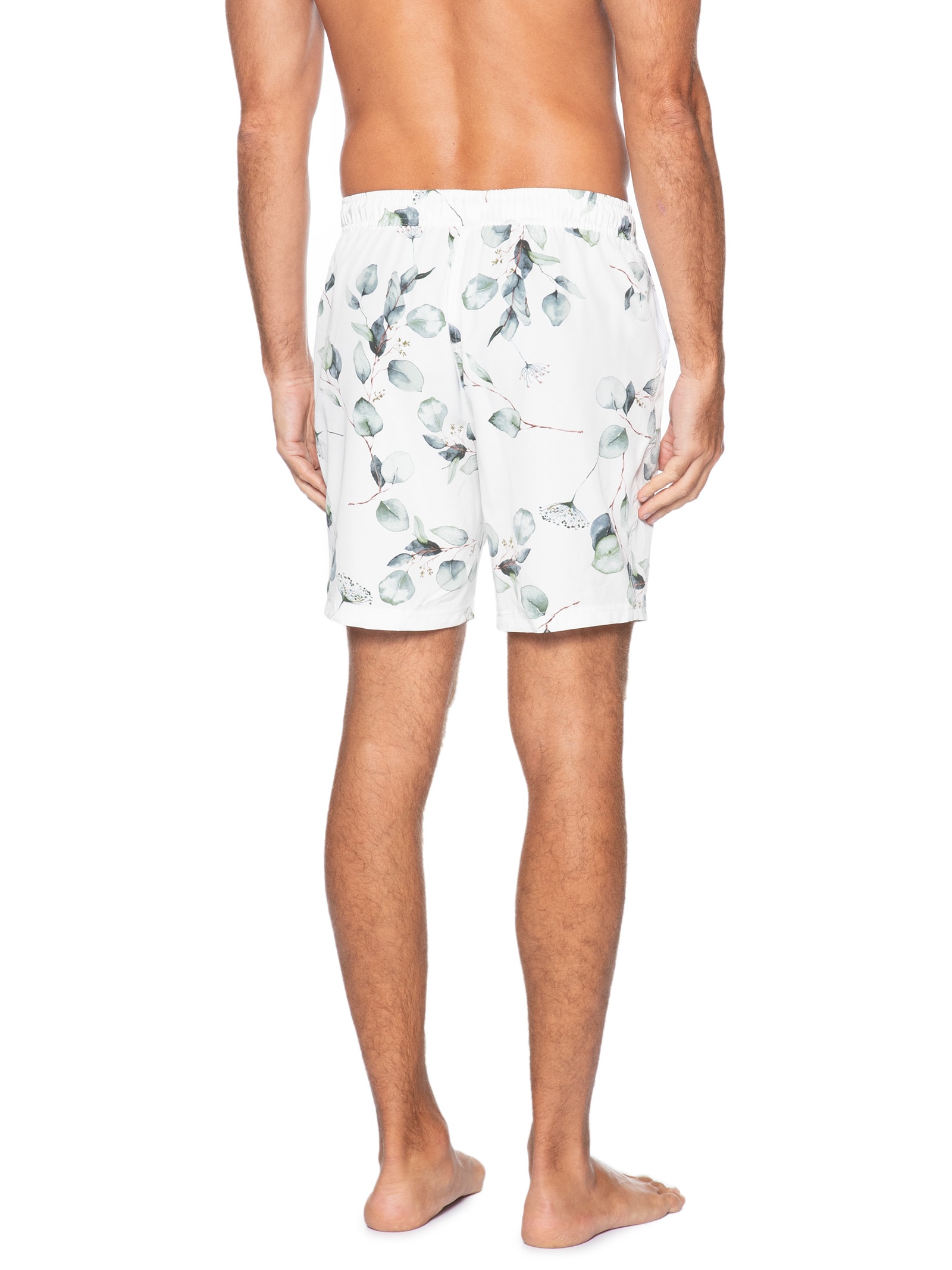Short Masculino Estampado Beachwear Branco Basiq Men