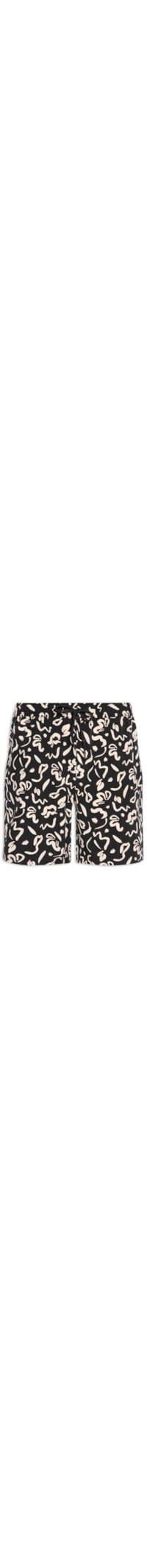 Short Masculino Estampado Beachwear - Preto