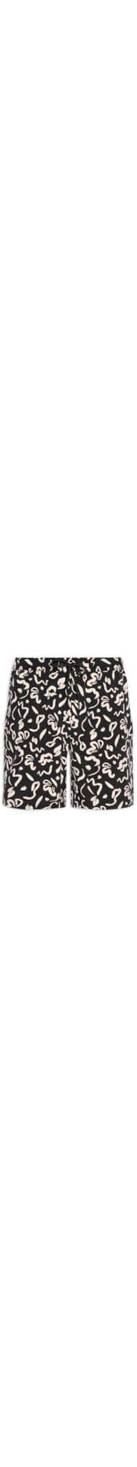 Short Masculino Estampado Beachwear - Preto