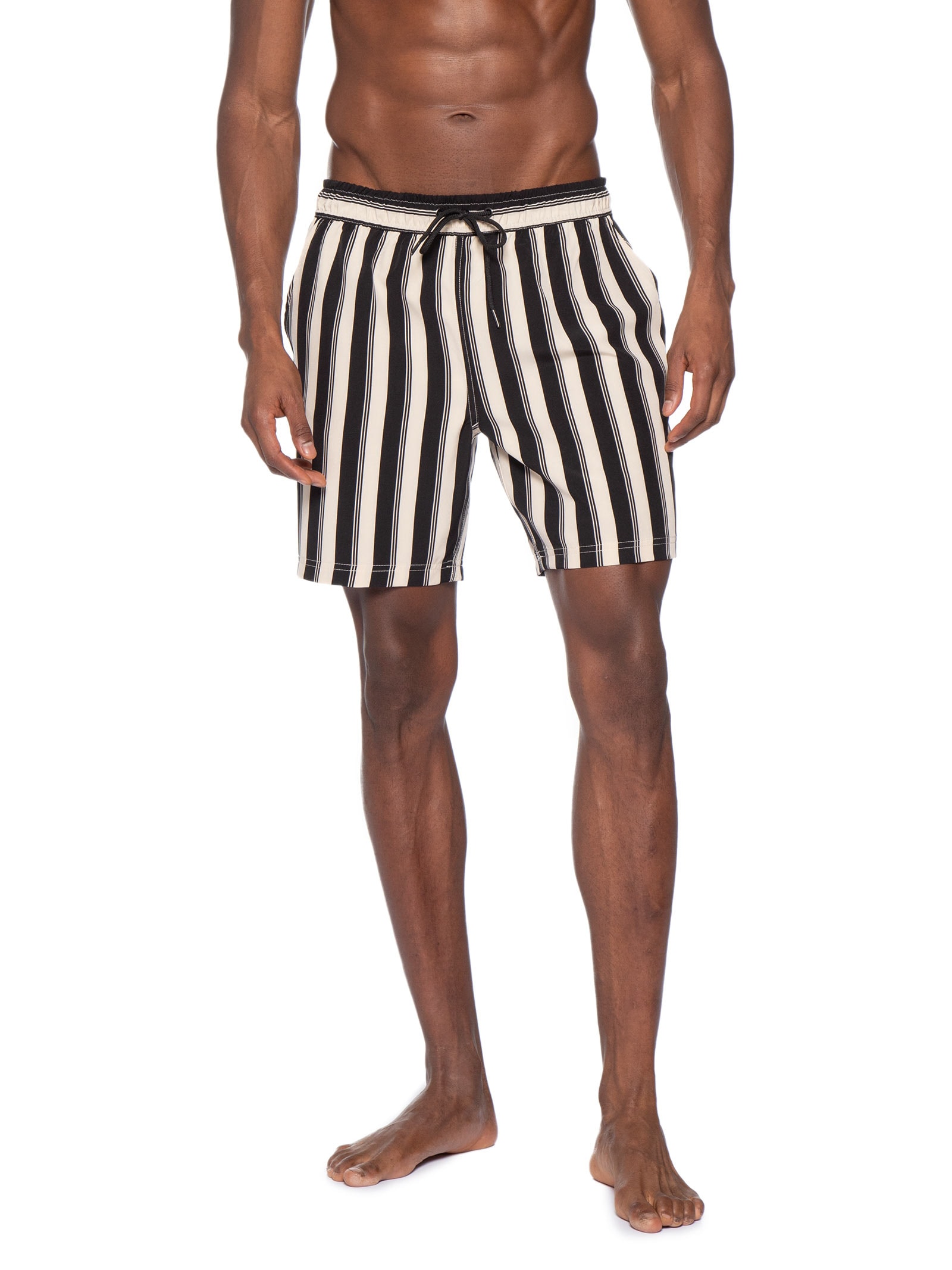 Short Masculino Estampado Beachwear Preto Basiq Men