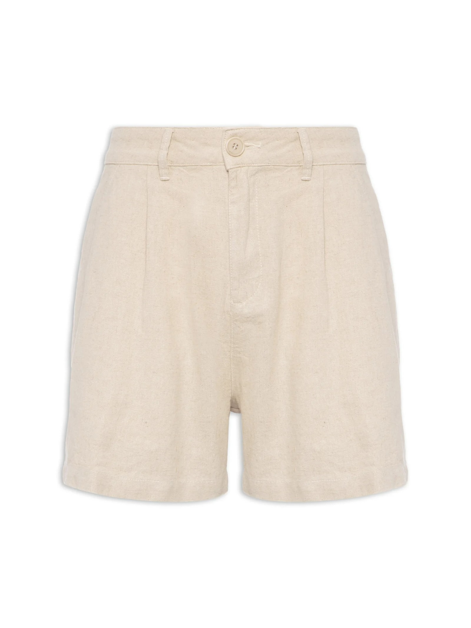 Short Masculino Fluid Linen Pleats Bege Osklen