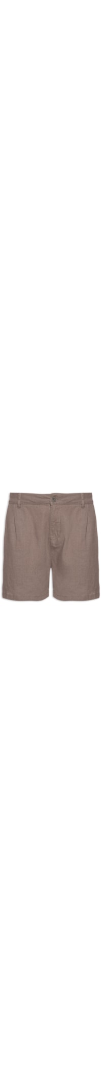 Short Masculino Fluid Linen Pleats - Marrom