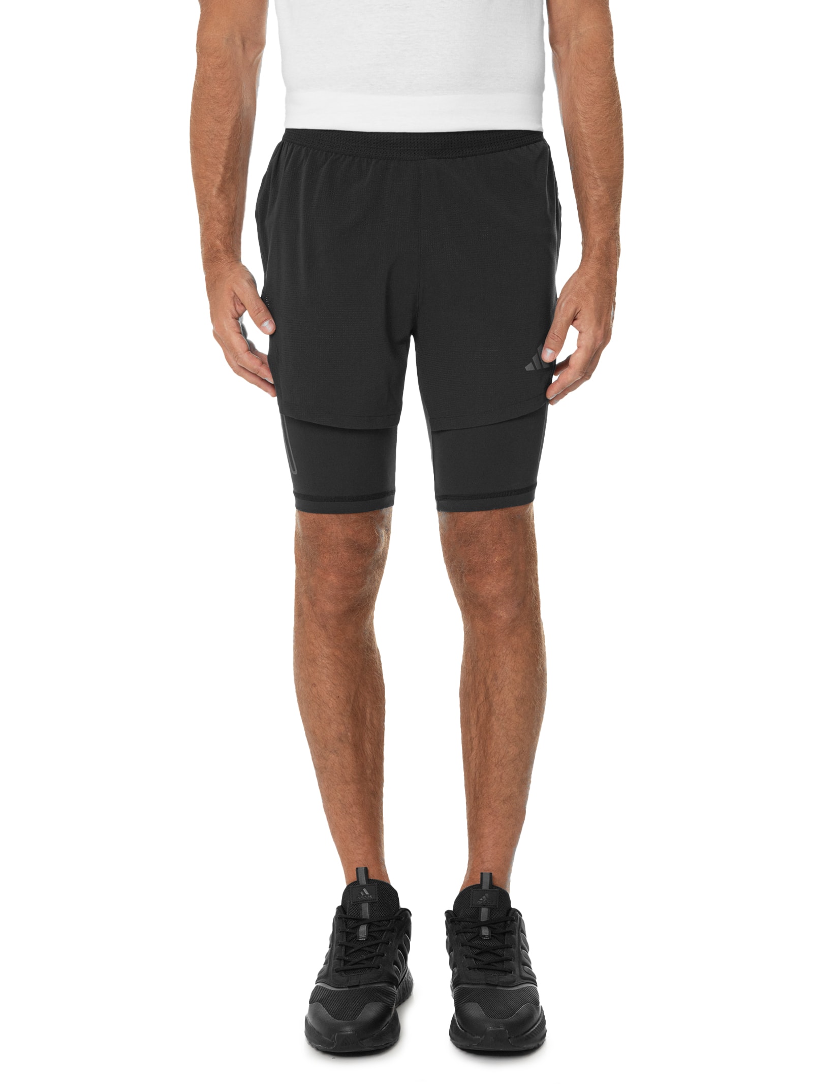メンズウェア HIIT TECH SHORTS BLACK Short Masculino Hiit 2 In 1 - Preto - Adidas