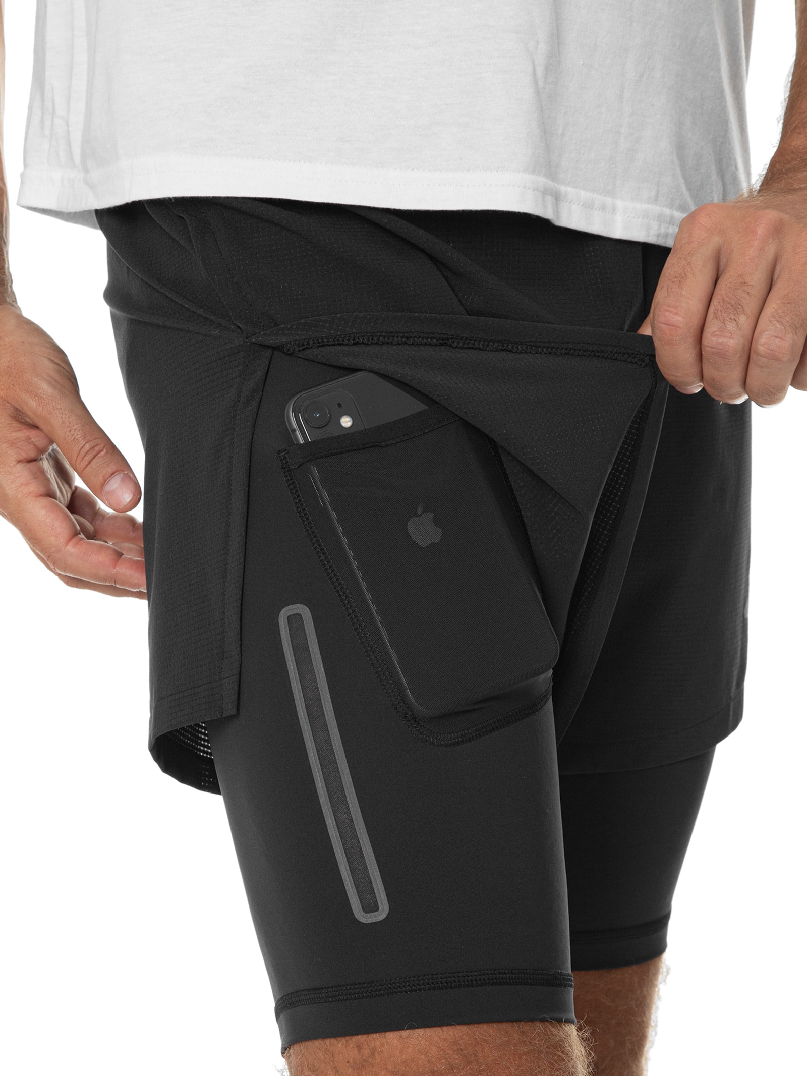 メンズウェア HIIT TECH SHORTS BLACK Short Masculino Hiit 2 In 1 - Preto - Adidas