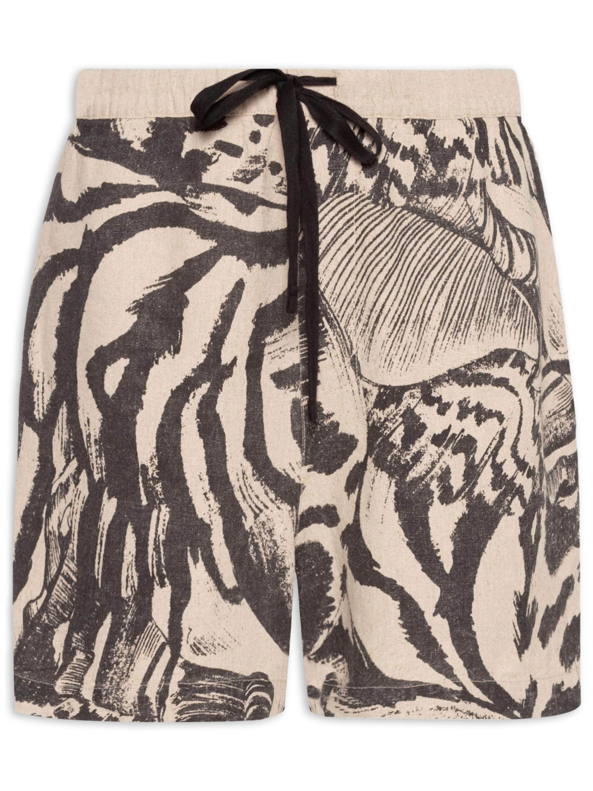 Vista 2 Short Masculino Linen Pj Concha Noturna - Bege NATURAIS NATURAIS