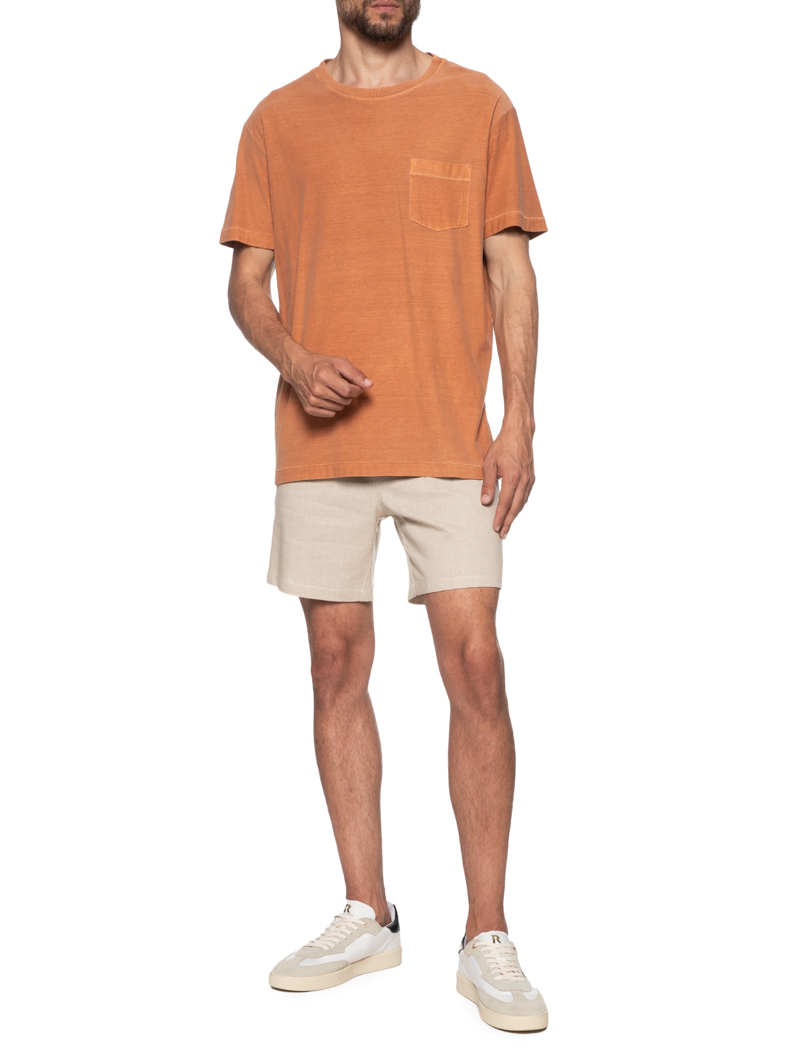 Jab - Short Masculino Linho Just Comfort - Bege