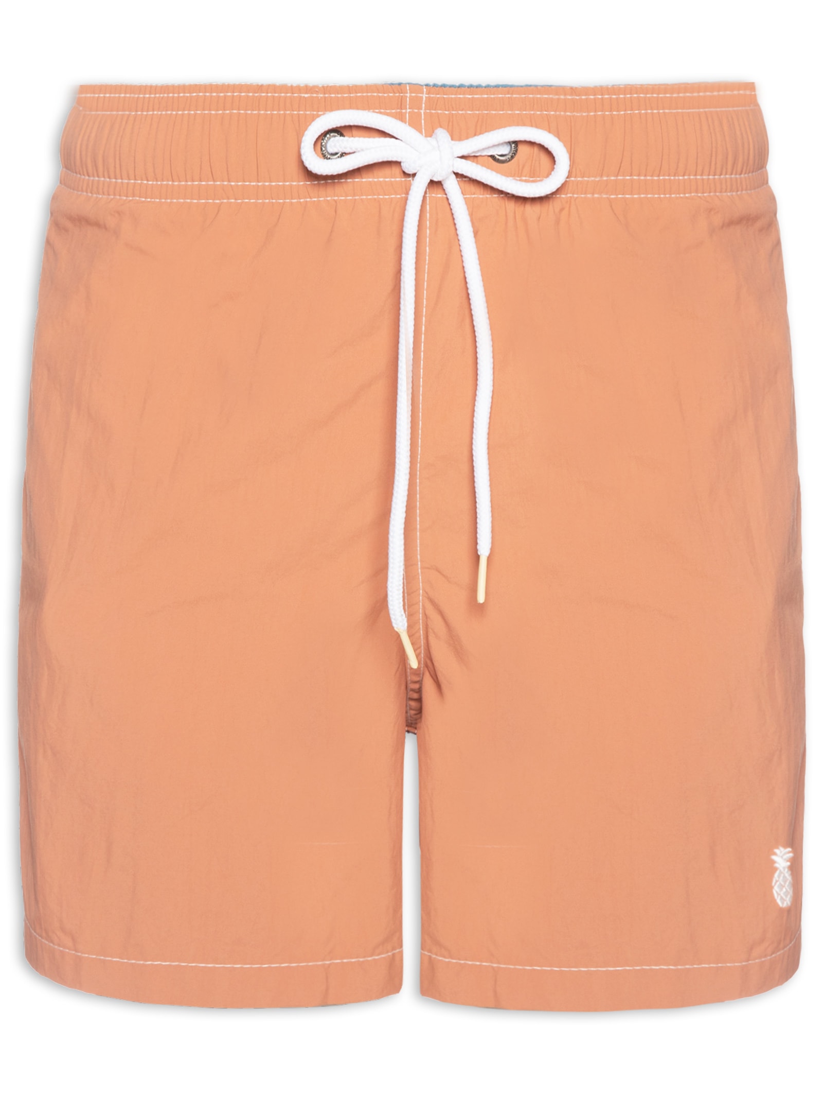 Short Masculino Liso De Praia Laranja Pineapple