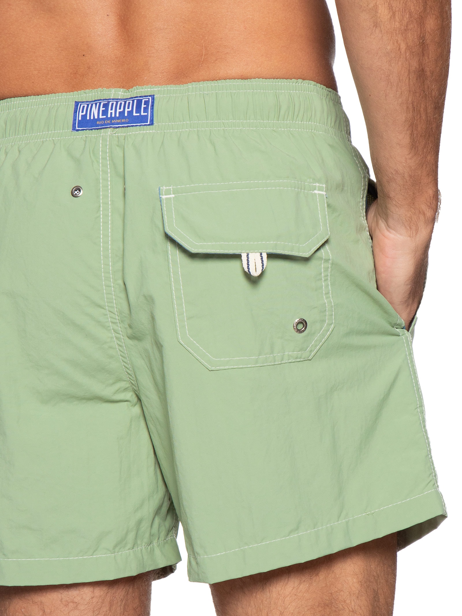 Short Masculino Liso De Praia Verde Pineapple