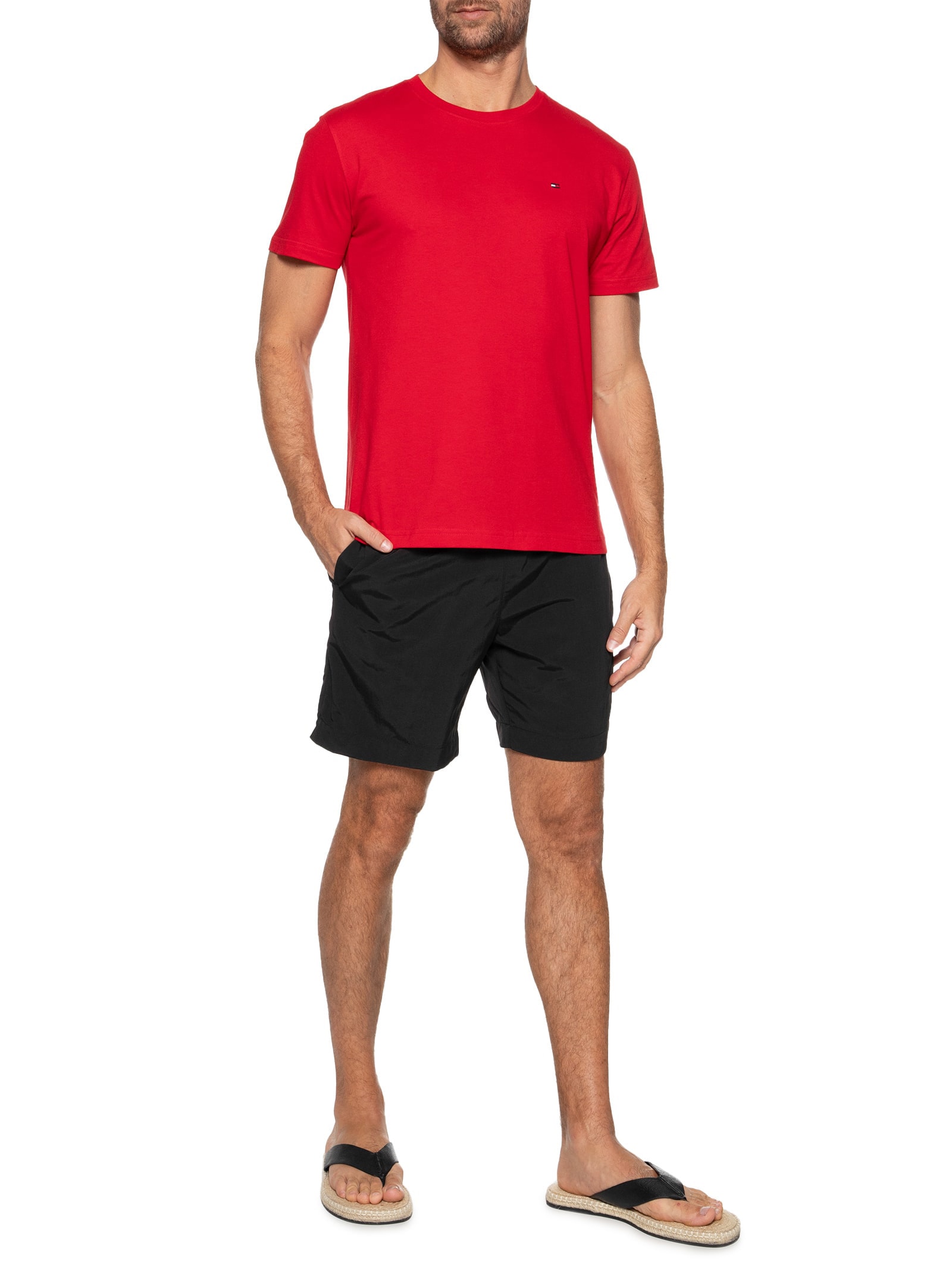 Short Masculino Long Drewstring Preto  Tommy Hilfiger