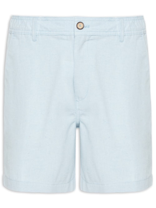 Short Masculino Médio Linen Elástico – Azul
