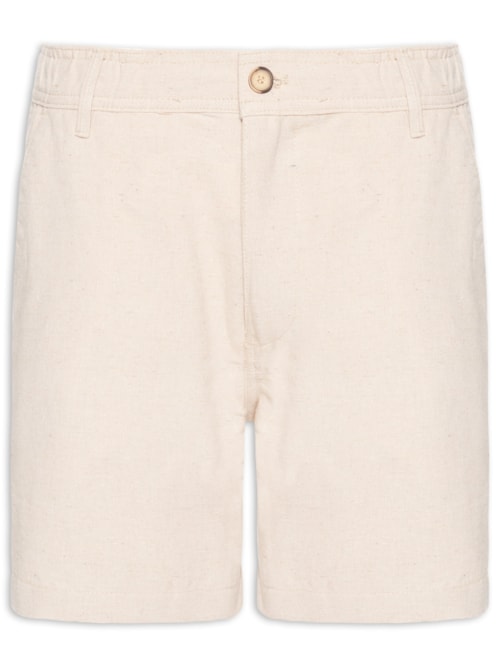 Short Masculino Médio Linen Elástico – Bege