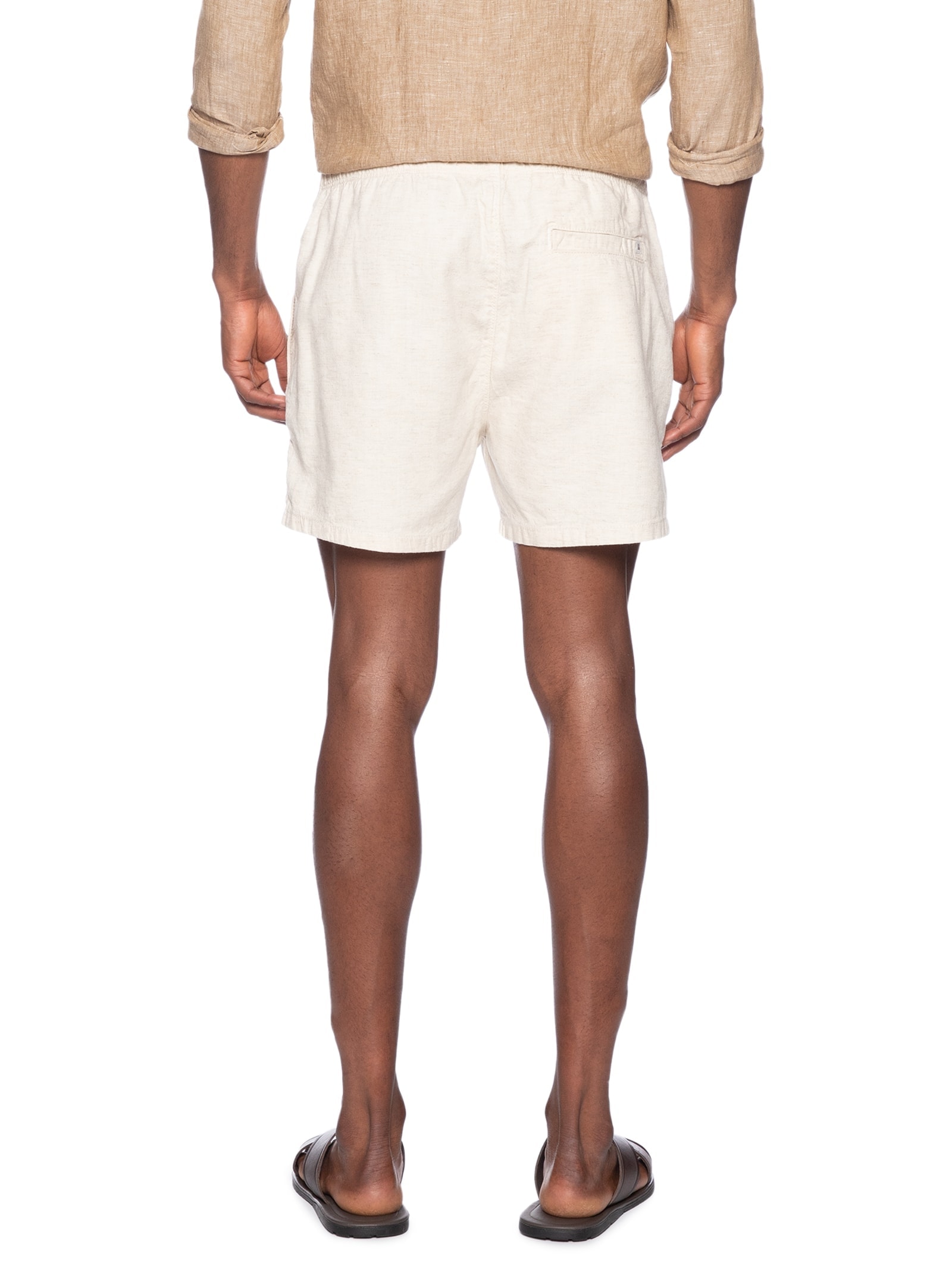 Short Masculino Mix Linho Recortes Bege Foxton