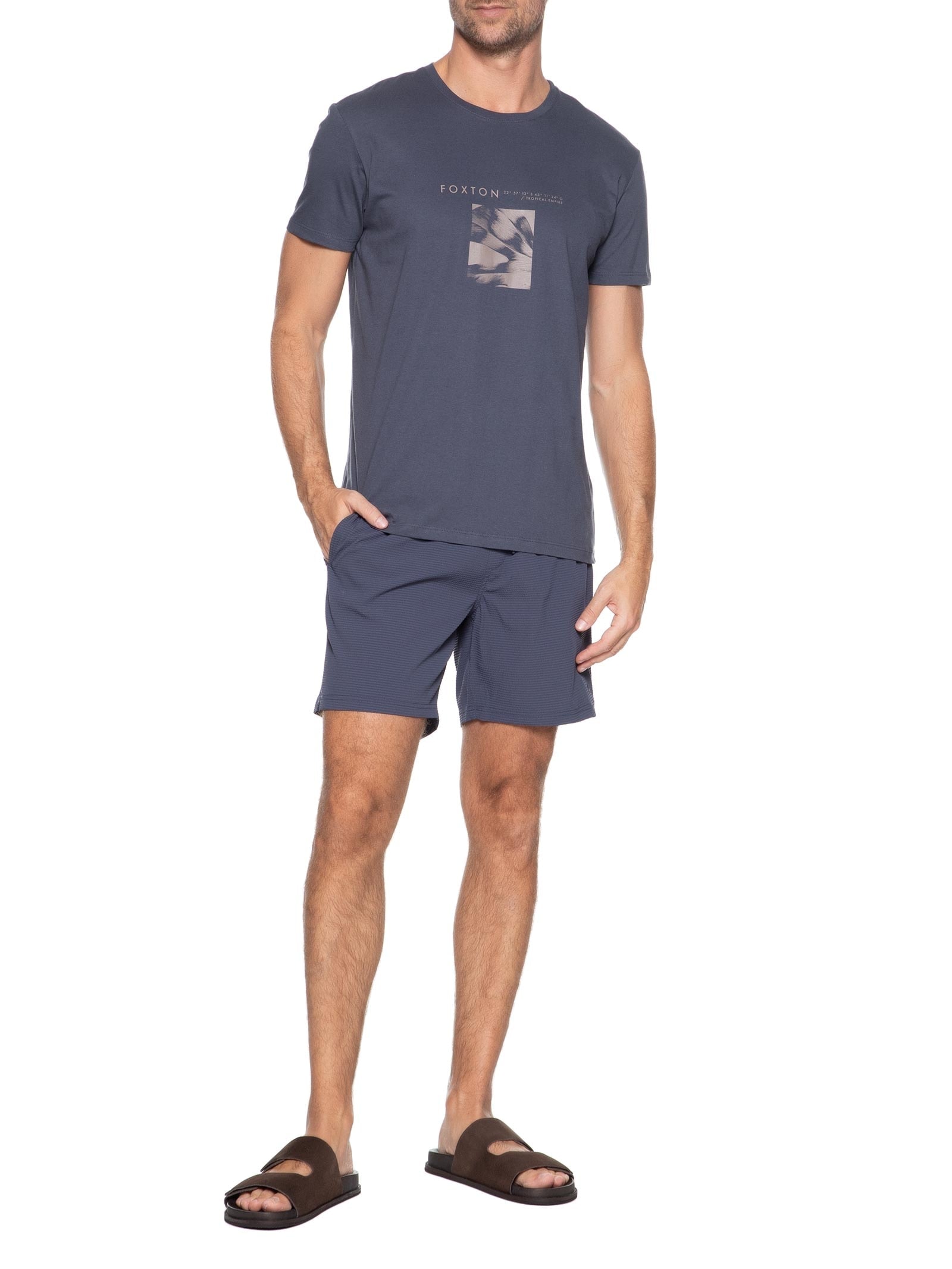 Short Masculino Praia Anarruga Azul Foxton