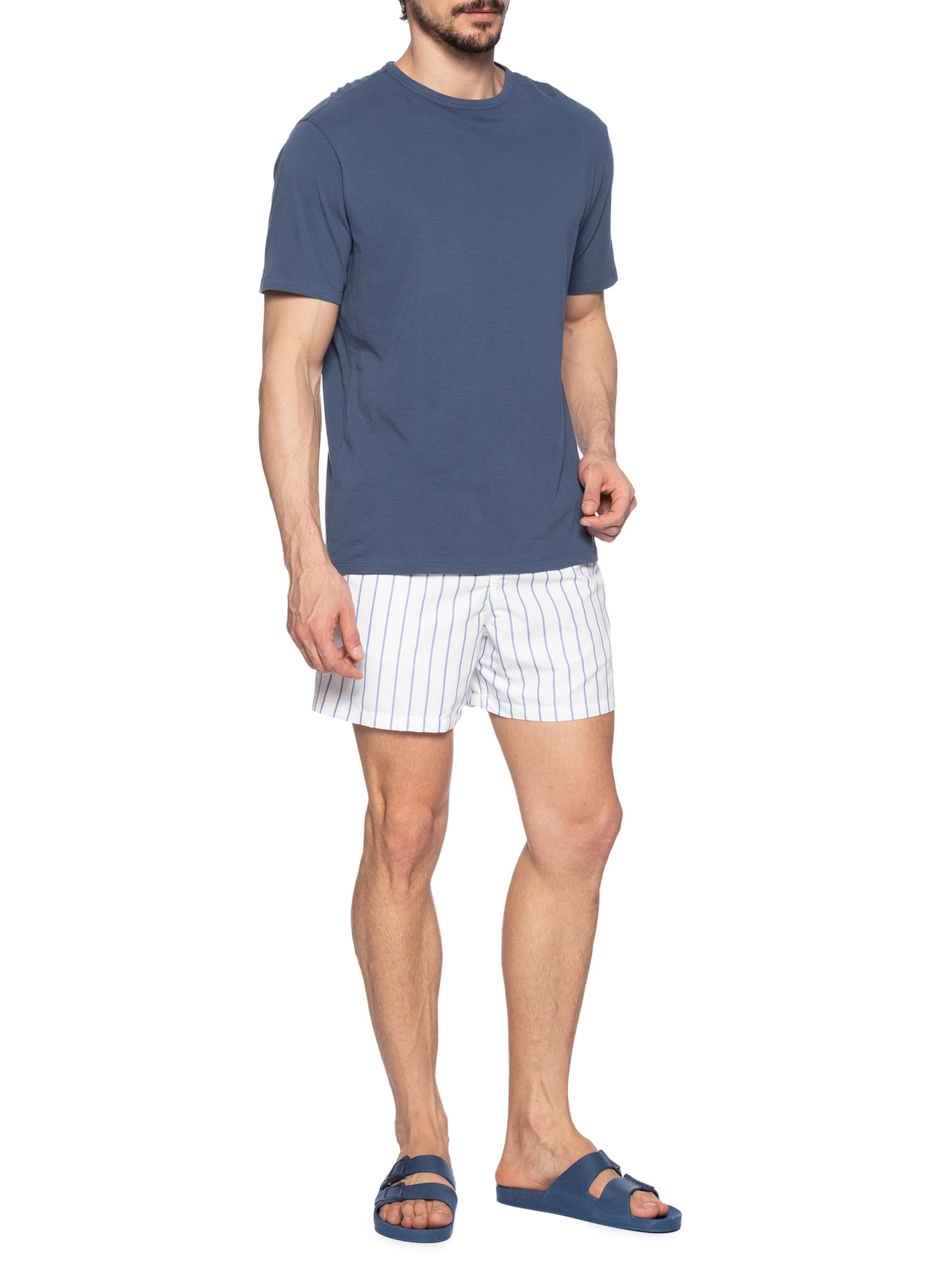 Short Masculino Praia Balneário Branco Pineapple