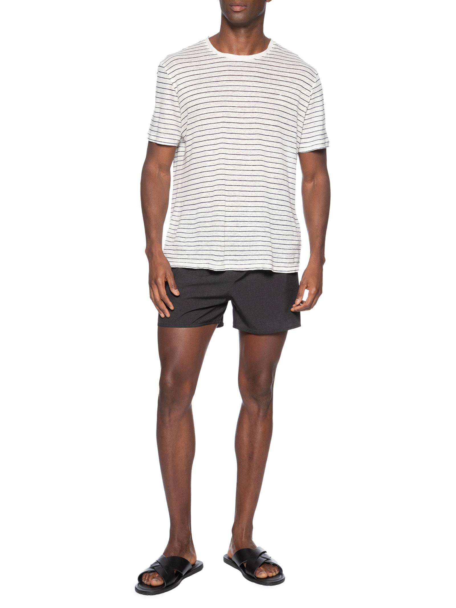 Short Masculino Praia Básico Textura Preto Reserva