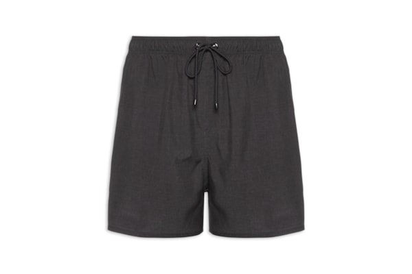 Short Masculino Praia Básico Textura - Preto