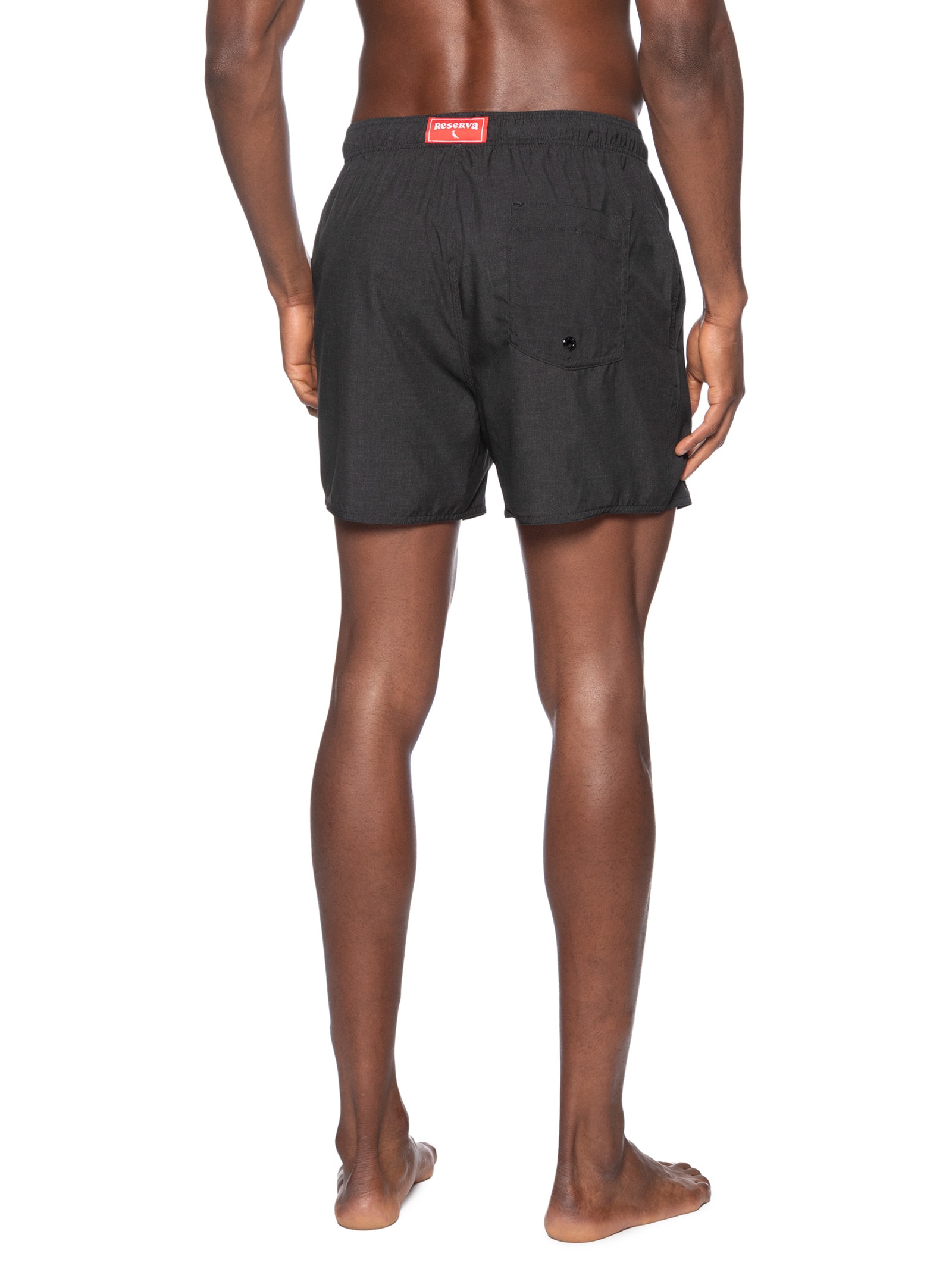 Short Masculino Praia Básico Textura Preto Reserva