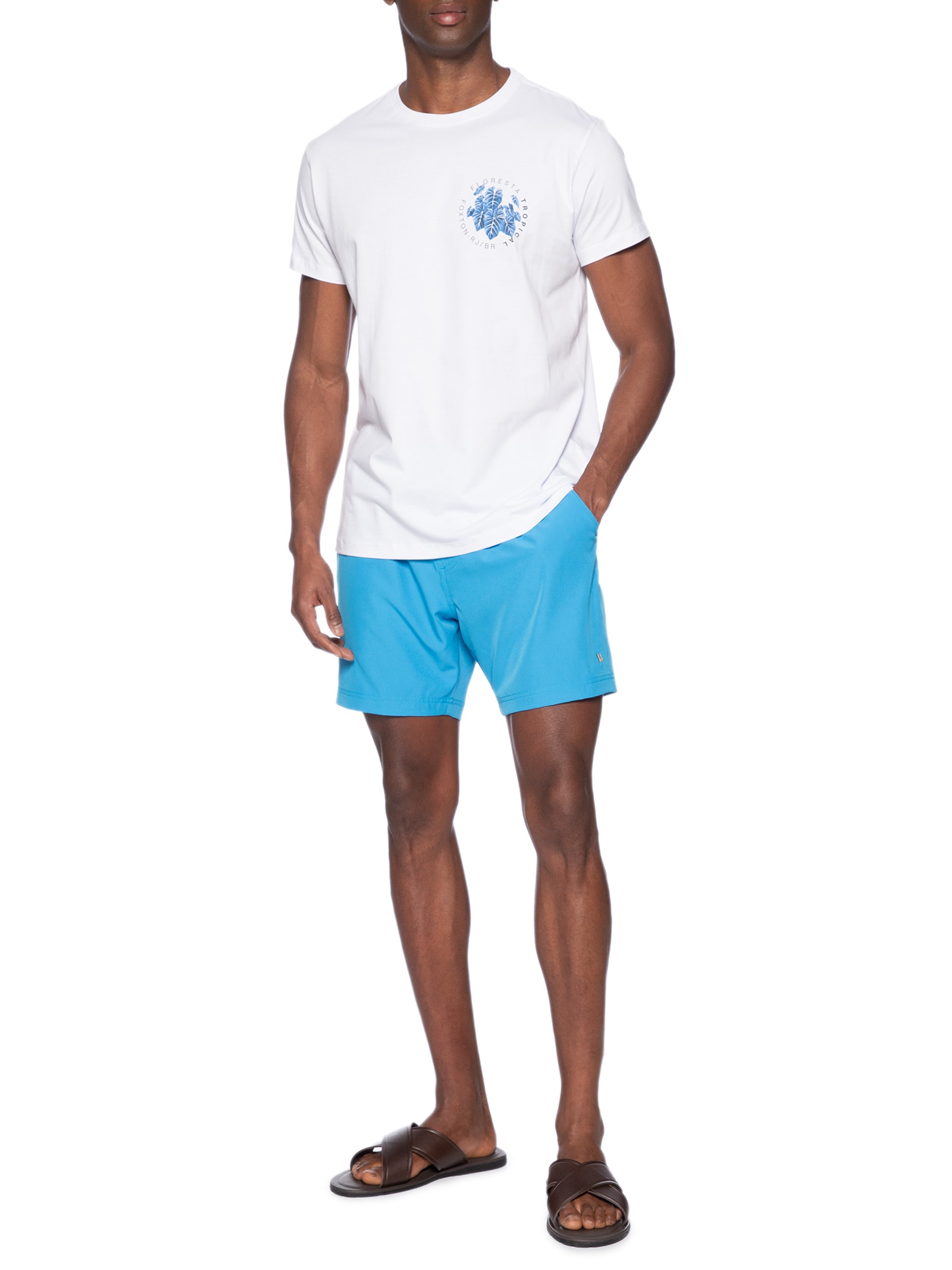 Short Masculino Praia Calor Azul Foxton