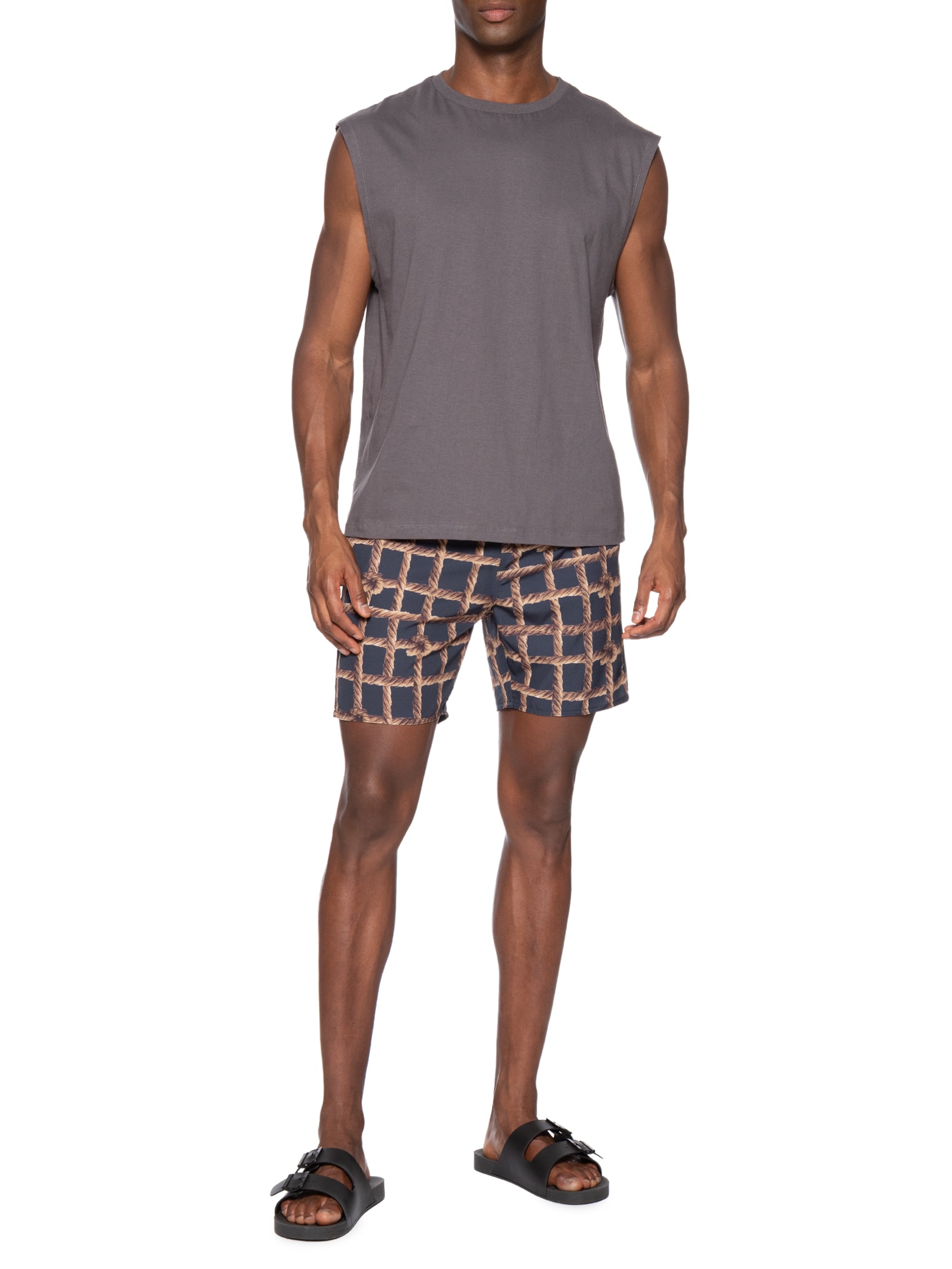 Short Masculino Praia Estampa Corda Nó Azul Sergio K